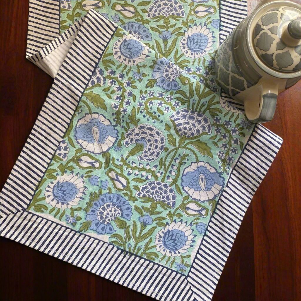 Foliage Table Runner, 100% cotton, 13" x 72" - Coral Slub -